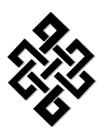 CELTIC KNOT SYMBOL IN BLACK COLOR WITH SHADOWのイラスト素材