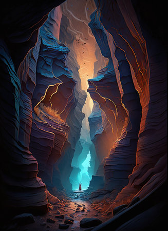 Antelope Canyon in Arizona, United States of America. 3D renderingの素材