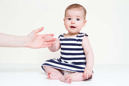 Beautiful smiling cute baby girlの写真素材