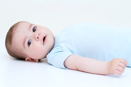 Beautiful baby on white background