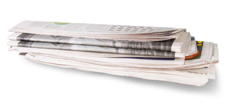 Rolled Of The Newspaper Isolated On White Backgroundの写真素材