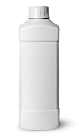 White plastic bottle of detergent isolated on white backgroundの写真素材