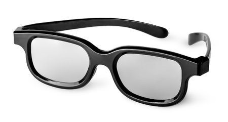 Plastic 3D glasses isolated on white background