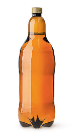 Big plastic bottle with beerの写真素材