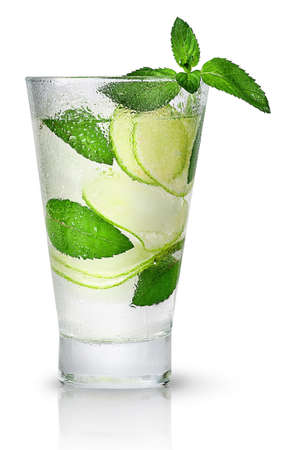 Mojitos in sweaty glassの写真素材