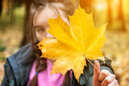 Young girl in a blurry background