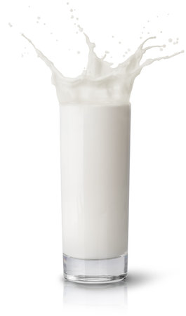 Milk splashing from glassの写真素材