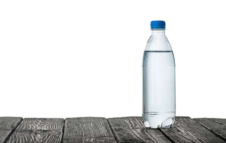 Plastic bottle of water on the tableの写真素材