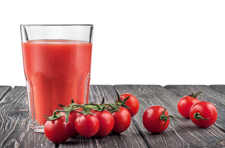 Cherry tomatoes and tomato juiceの写真素材