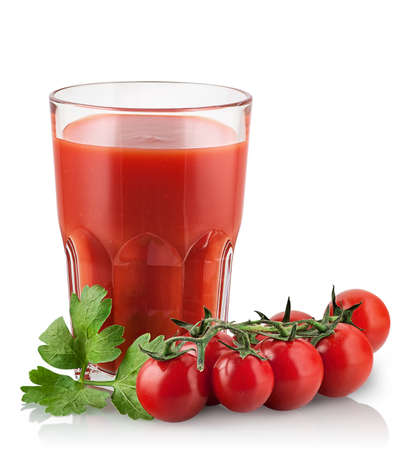 Cherry tomatoes with tomato juiceの写真素材