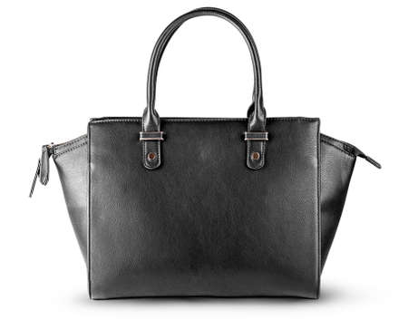 Ladies black leather bagの写真素材