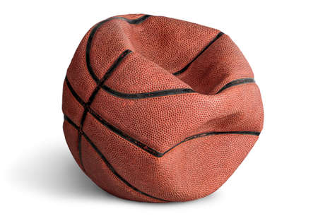Old deflated basketballの写真素材
