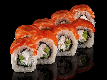 Several sushi rolls Philadelphiaの写真素材