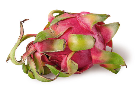 Dragon fruit horizontally isolated on a white backgroundの写真素材