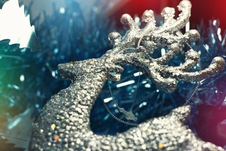 Christmas Background with tree decorations. Christmas cardの写真素材