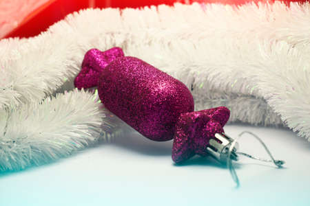 Christmas Background with tree decorations. Christmas cardの写真素材