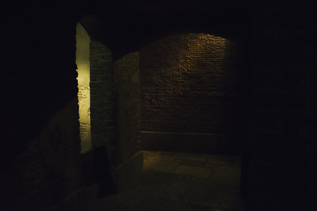 Vintage Low Light Street Scenery At the Docksの写真素材