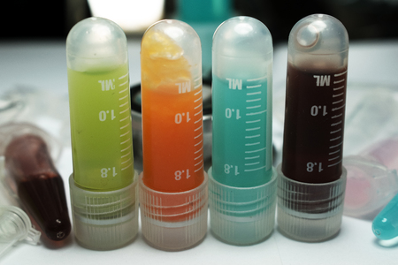 Research Vials Cancer Immunotherapyの写真素材