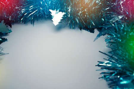 Christmas Background with tree decorations. Christmas cardの写真素材