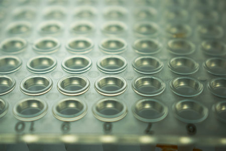 PCR Plate for laboratory experimentsの写真素材