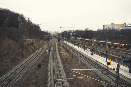 Train Station View in Berlinの写真素材