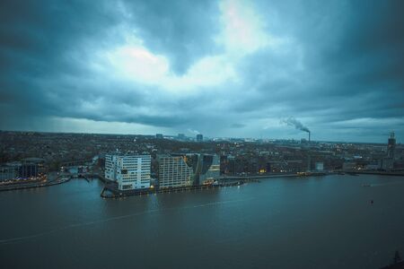 Amsterdam urban background landscapeのeditorial素材