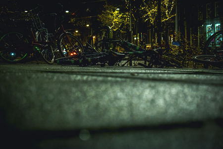 Amsterdam at night Amsterdam Holland city skyline night viewの写真素材