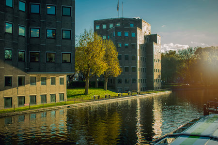 Amsterdam urban background landscapeの写真素材
