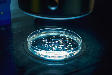 Beautiful colorful bacterial culture in petri dish laboratory fungus and bacteria