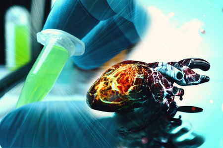 human heart and DNA concept heart disease and health treatments 3d rendering