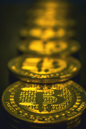 bitcoin golden coin, cryptocurrency concept, bitcoin market concept, cryptocoins priceの写真素材