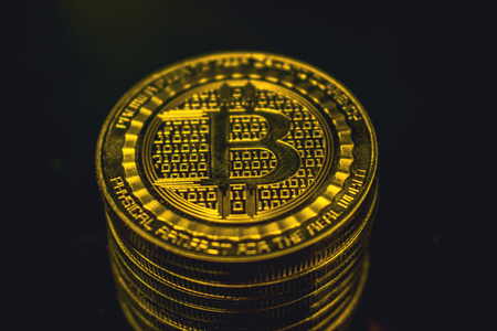 bitcoin golden coin, cryptocurrency concept, bitcoin market concept, cryptocoins priceの写真素材