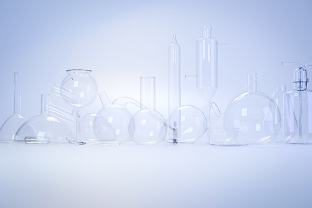 Laboratory medical glassware of chemistry experimentsの写真素材