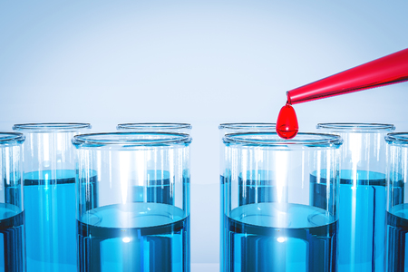 stem cell research pipette science laboratory test tubes  lab glassware, science laboratory research and development concept and gene editing crisprの写真素材