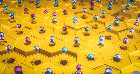 Quantum Computing concept Qubits and their  quantum superposition state future of computers concept 3d renderingの写真素材