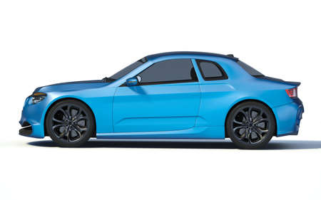 3D rendering of a brand-less generic concept car in studio environmentの写真素材