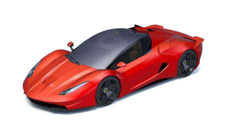 3D rendering of a brand-less generic concept car in studio environmentの写真素材