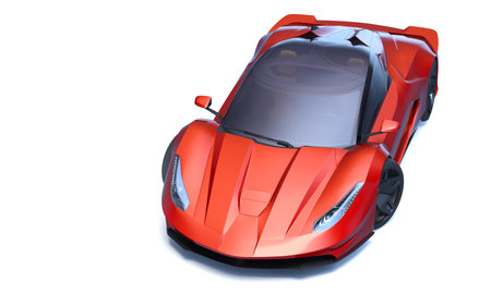 3D rendering of a brand-less generic concept car in studio environment