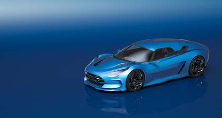 3D rendering of a brand-less generic concept car in studio environmentの写真素材