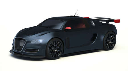 3D rendering of a brand-less generic concept car in studio environmentの写真素材