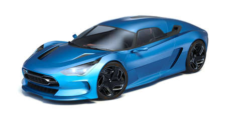 3D rendering of a brand-less generic concept car in studio environmentの写真素材