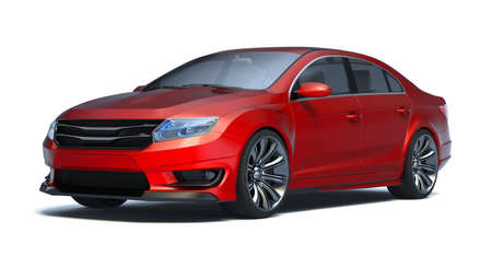 3D rendering of a brand-less generic concept carの写真素材