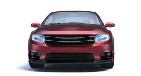 3D rendering of a brand-less generic concept car in studio environmentの写真素材