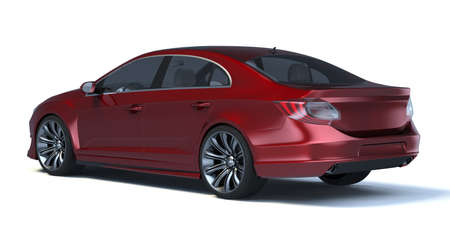 3D rendering of a brand-less generic concept car in studio environmentの写真素材