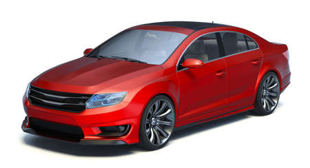 3D rendering of a brand-less generic concept carの写真素材