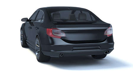 3D rendering of a brand-less generic concept car in studio environmentの写真素材