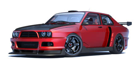 3D rendering of a brand-less generic concept car in studio environmentの写真素材