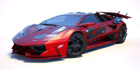 3D rendering of a brand-less generic concept carの写真素材