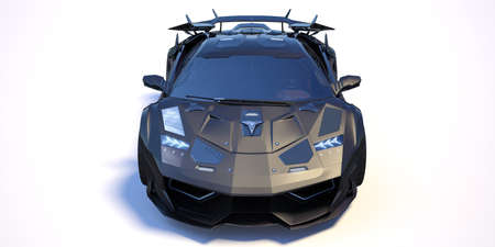 3D rendering of a brand-less generic concept carの写真素材
