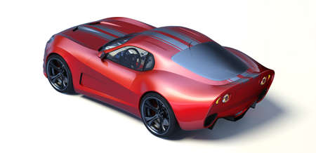 3D rendering of a brand-less generic concept car in studio environmentの写真素材